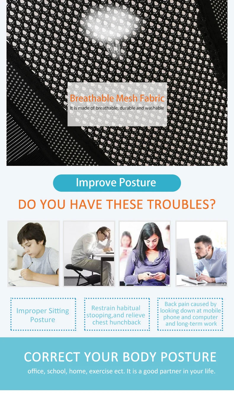 7-Day Posture Reset System - Adjustable and Breathable for all seasons